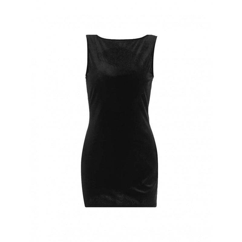 Damen Figurumspielendes Minikleid aus luxuriösem Samtstoff EB
