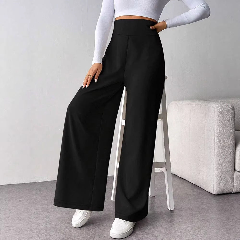 Damen Weite Loungehose aus hochwertigem Material mit elastischem Bund EB
