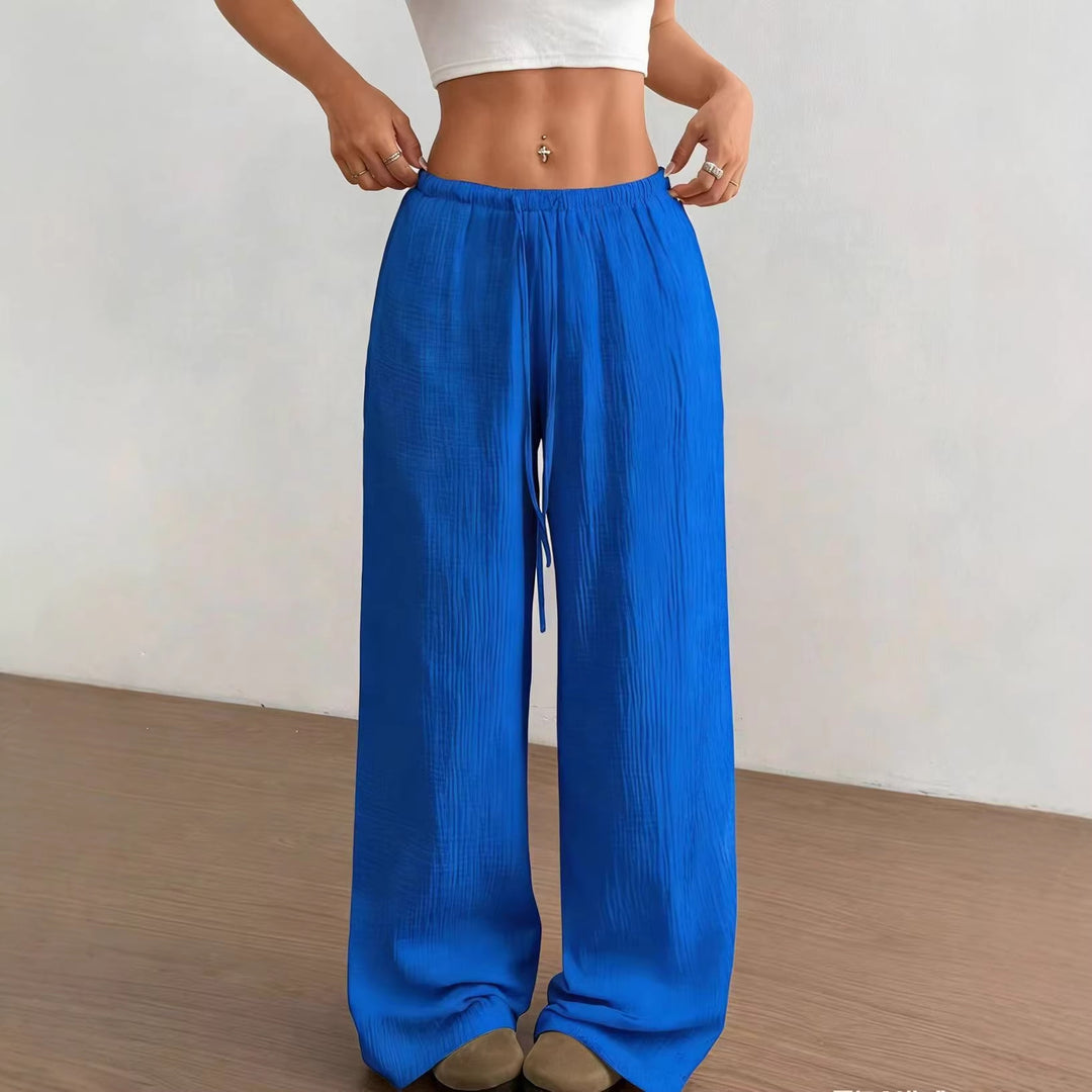Damen weite, glänzende Palazzo-Hose EB