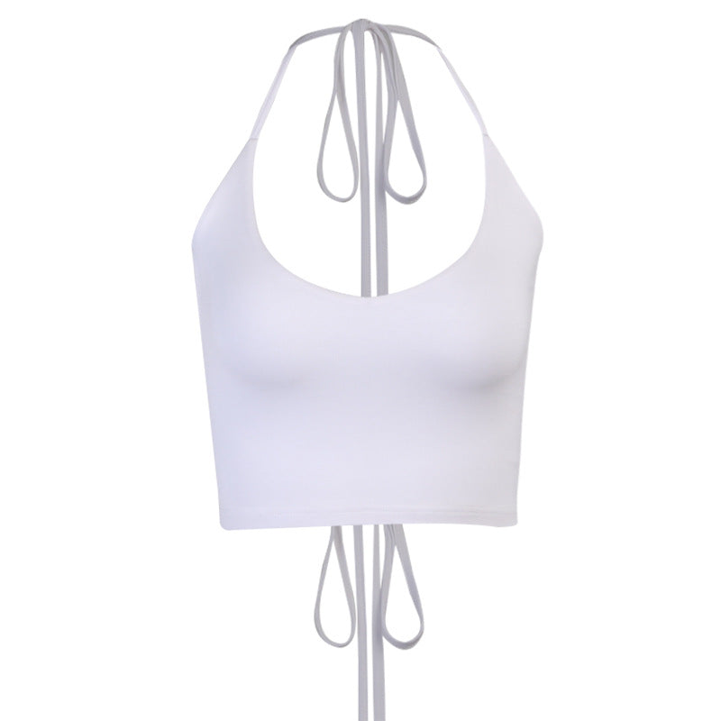 Damen Crop-Top mit tiefem V-Ausschnitt und schmalen Trägern EB