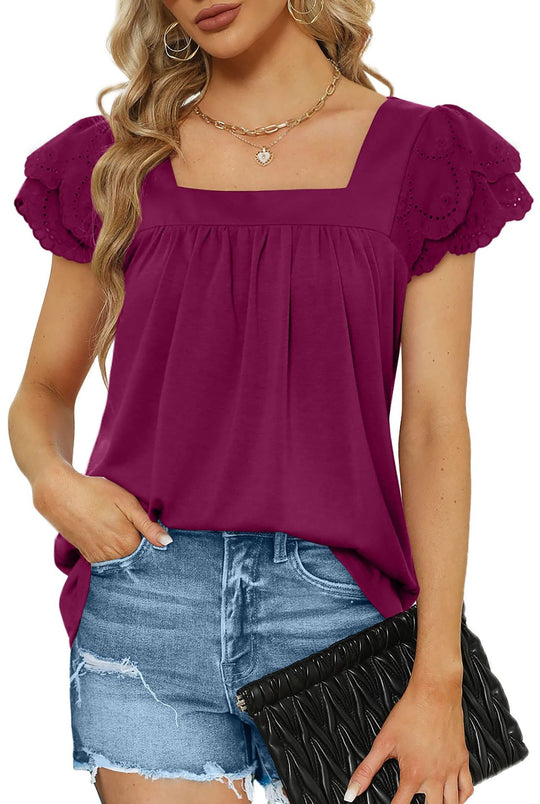 Damen Bluse mit dekorativen Puffärmeln und femininem Schnitt EB