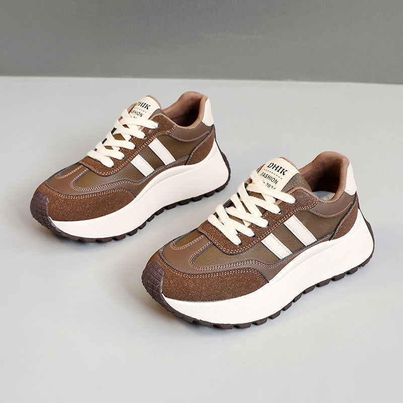 Damen Sneakers mit hohem Plateau und atmungsaktivem Obermaterial EB