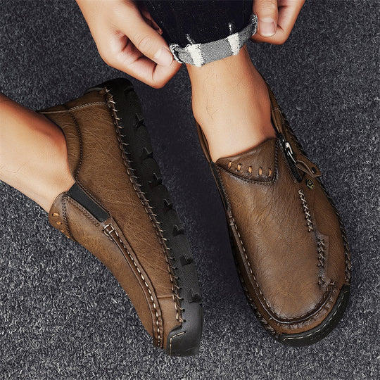 Herren Elegante und bequeme Mokassins mit Reißverschluss EB