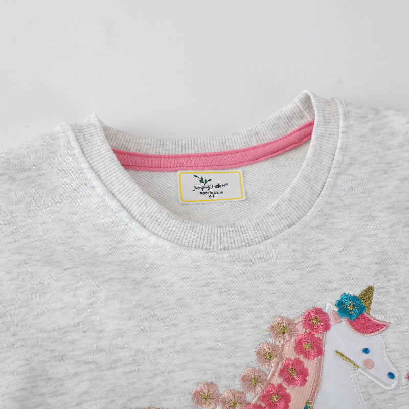 Mädchen Sweatshirt mit zauberhaftem Einhornmotiv EB