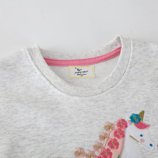 Mädchen Sweatshirt mit zauberhaftem Einhornmotiv EB