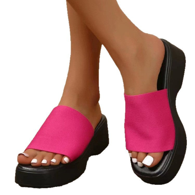 Damen Wedge-Pantoletten mit breitem Riemen und komfortabler Sohle EB