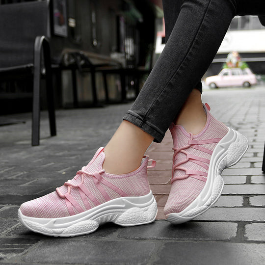 Damen Sportliche Sneaker mit elastischem Halt und atmungsaktiver Oberflächenstruktur EB