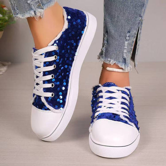 Damen Glitzernde Sneaker mit modischen Pailletten und lässigem Design EB