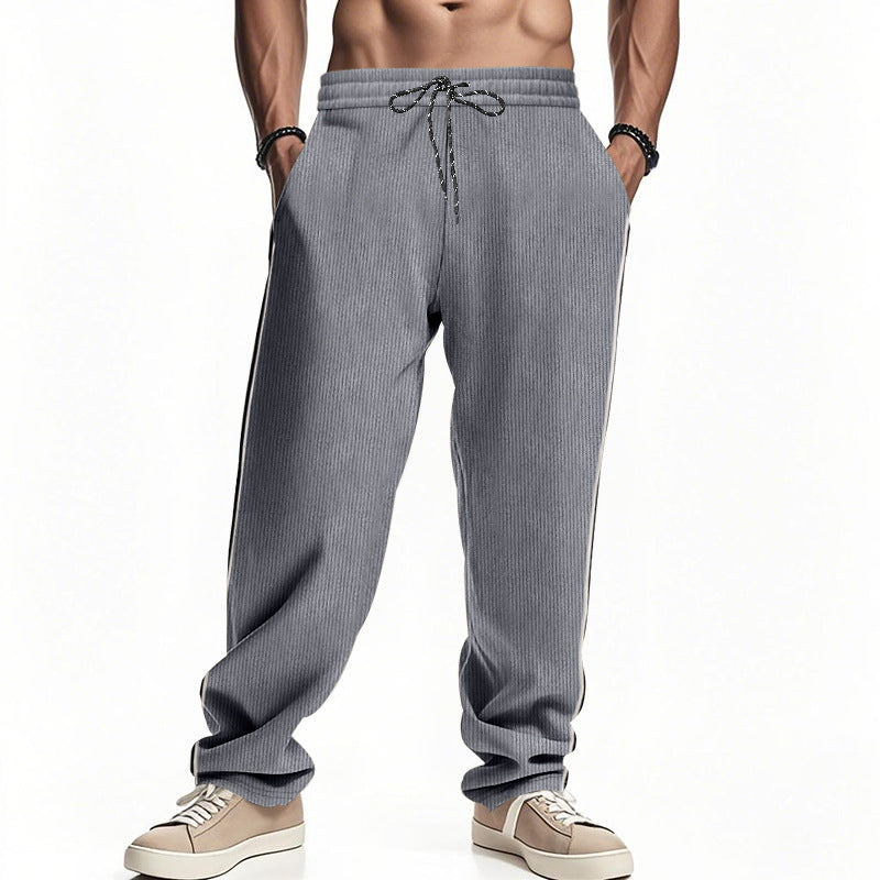 Herren Bequeme Freizeithose mit seitlichen Streifen und elastischem Bund EB