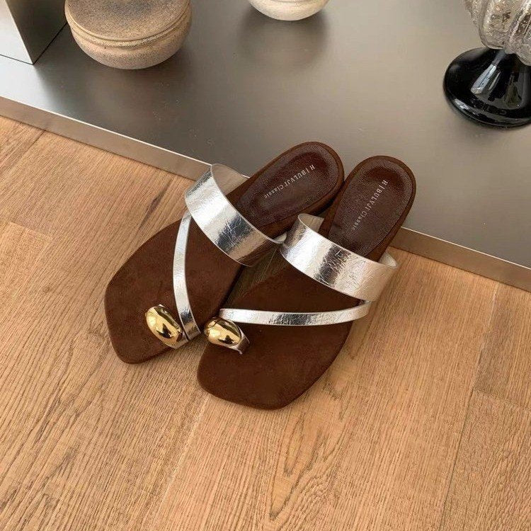 Damen Komfortable Sandalen mit dekorativem Riemen und ergonomischer Sohle EB