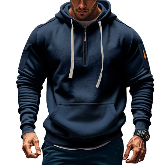 Herren Kapuzenpullover mit modernem Reißverschluss und praktischen Taschen EB