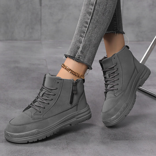 Damen modische Winterstiefel mit praktischem Reißverschluss und rutschfester Sohle EB