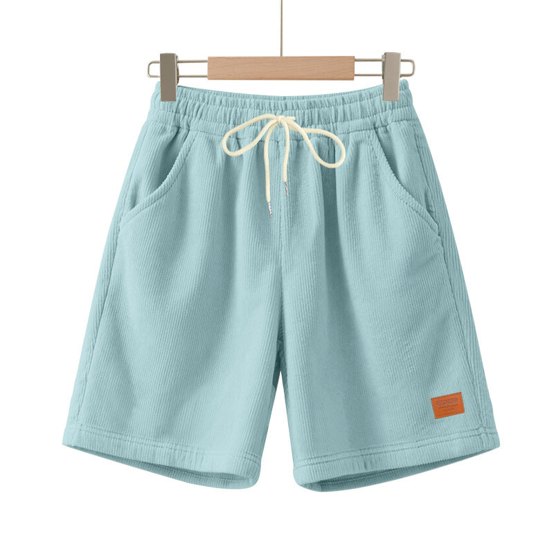 Herren nan lässige Bermudashorts aus feinstrukturiertem Baumwollmix mit elastischem Bund und Kordelzug EB
