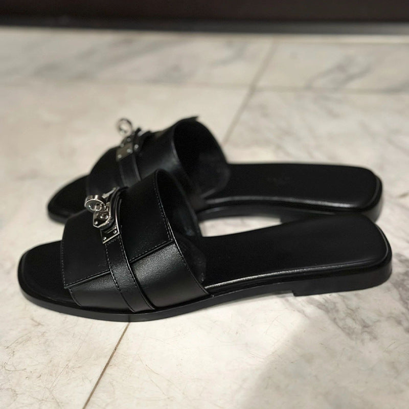 Damen elegante Flip-Flops mit modischen Riemen und komfortablem Fußbett EB