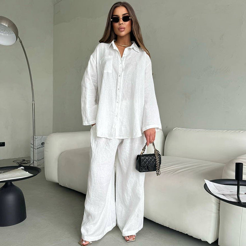 Damen luftiges Loungewear-Set mit weitem Schnitt EB