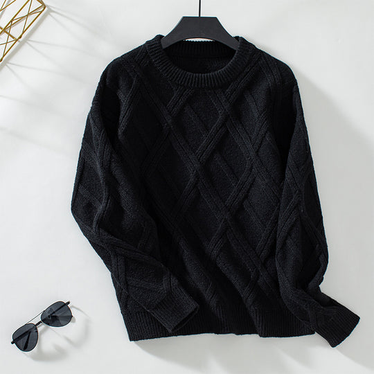 Damen Strickpullover mit modernem Rautenmuster und hochwertigem Material EB