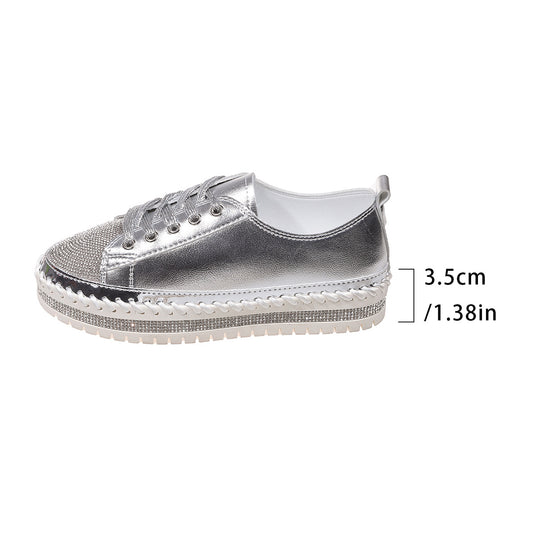 Damen modische Komfort-Sneaker mit Glitzer-Details und atmungsaktiver Sohle EB