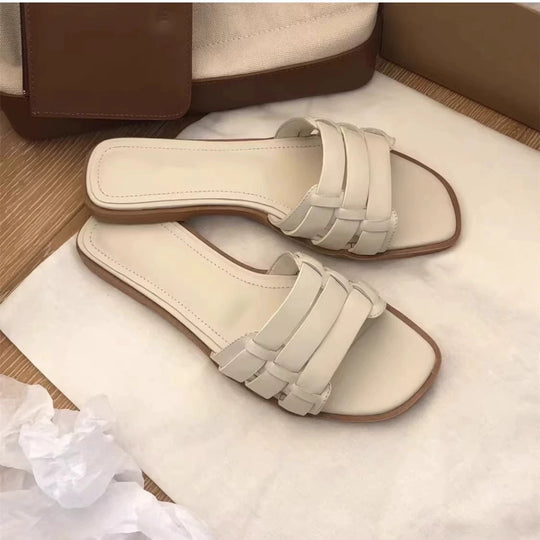 Damen Slip-On Sandalen mit elegantem Riemendesign und komfortabler Sohle EB