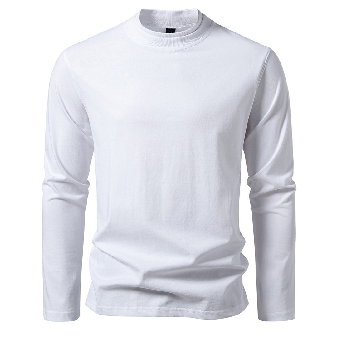 Herren langärmliges T-Shirt aus angenehmem Baumwollmix mit Rundhalsausschnitt EB
