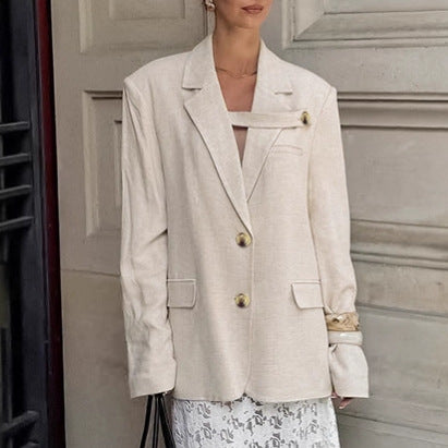 Damen Eleganter Oversized Blazer mit einzigartigem Detail EB