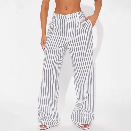 Damen Leichte und luftige Streifenhose EB