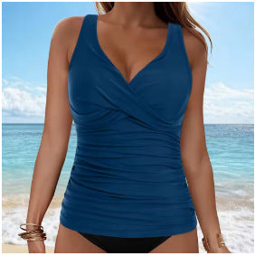 Damen Wickel-Tankini-Oberteil mit figurbetonendem Schnitt EB