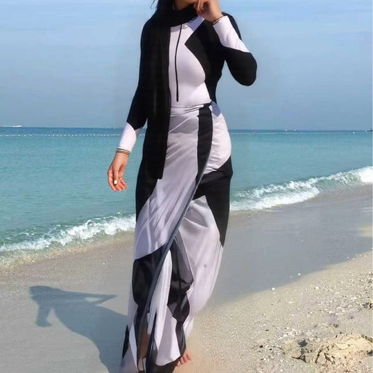 Damen modischer UV-Schutz-Schwimmanzug mit langen Ärmeln EB