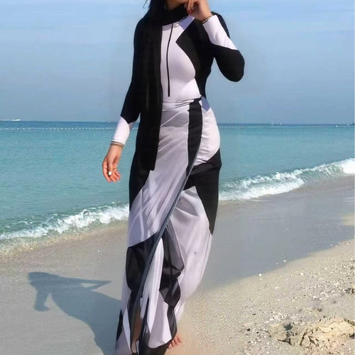 Damen modischer UV-Schutz-Schwimmanzug mit langen Ärmeln EB