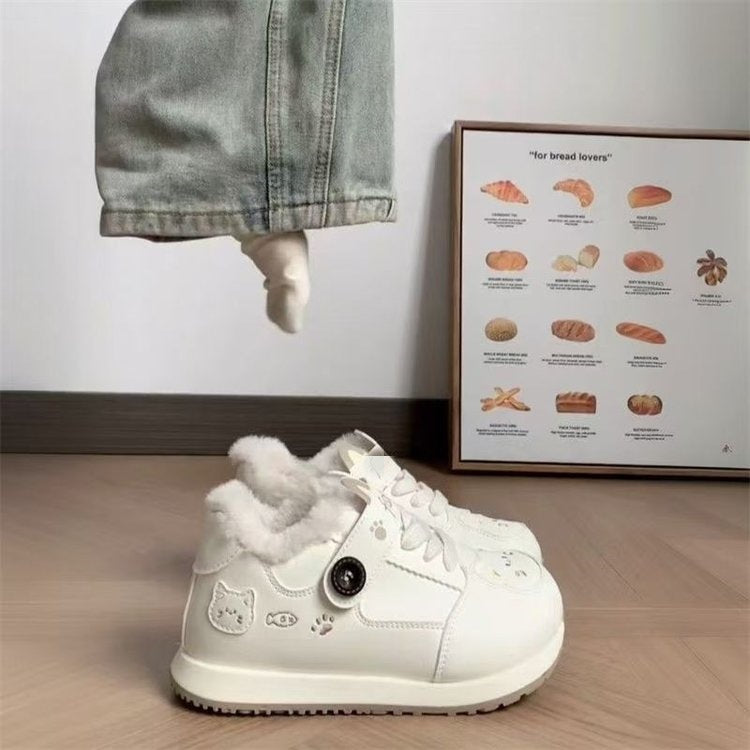 Damen Warmfutter Sneaker mit verspielt Tiermotiven EB