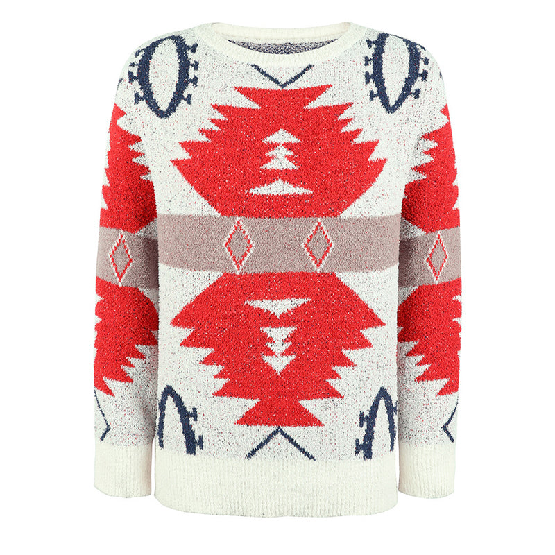 EB | Geometrischer Strickpullover Mit Modernem Look