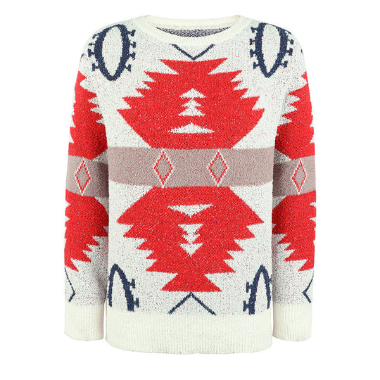 EB | Geometrischer Strickpullover Mit Modernem Look
