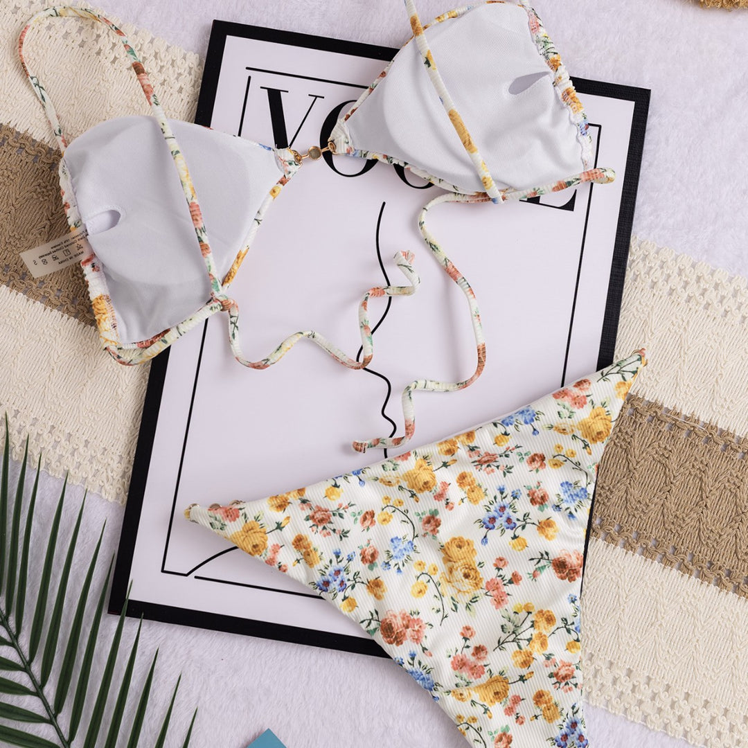 Damen Blumenmuster Bikini EB