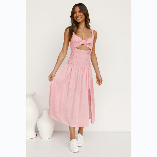 Damen Nachthemd mit innovativem Cut-Out-Design und fließendem Rock EB