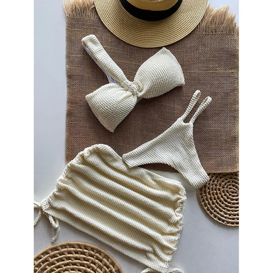 Damen Triangel-Bikini-Set mit Wickeloberteil und verstellbaren Trägern EB
