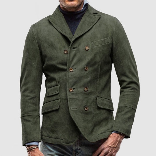 Herren eleganter Wildblazer mit doppelter Knopfleiste und praktischen Taschen EB