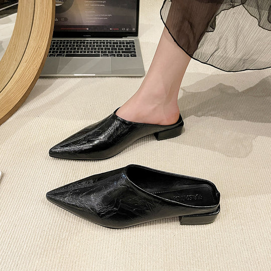 Damen Elegante und modische Mules mit niedrigem Absatz EB
