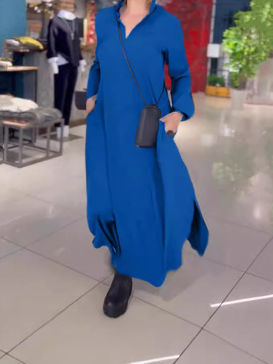 Damen Hemdkleid mit praktischen Seitentaschen und fließendem Schnitt EB