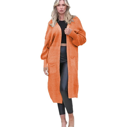 Damen Langarm-Strickcardigan mit edlem Strukturdesign und praktischen Taschen EB