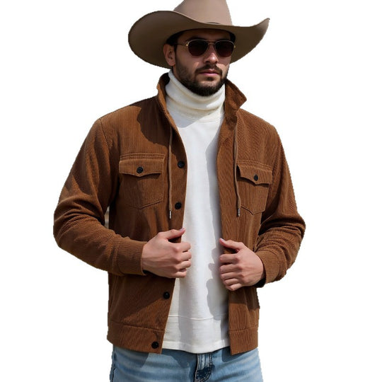 Herren Cordjacke mit verstellbarem Kordelzug und praktischen Brusttaschen EB