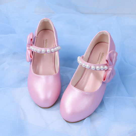 Mädchen elegante Ballerinas mit Schleifen- und Perlenakzenten EB