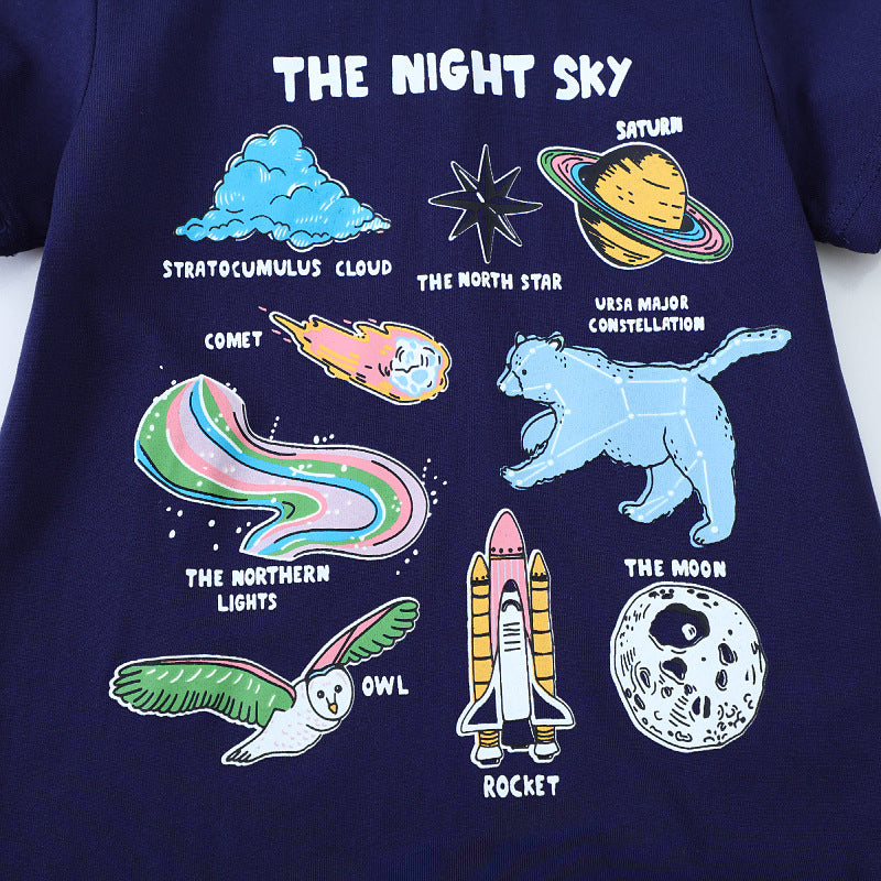 Jungen T-Shirt mit kreativem Weltraummotiv EB