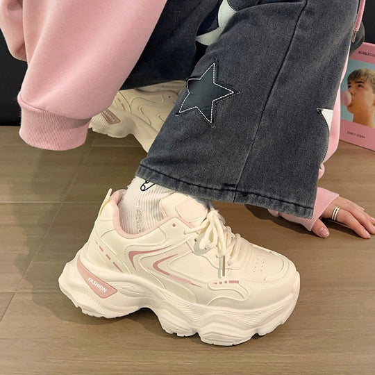 Damen Modische Chunky Sneakers mit dämpfendem Komfort und atmungsaktivem Obermaterial EB