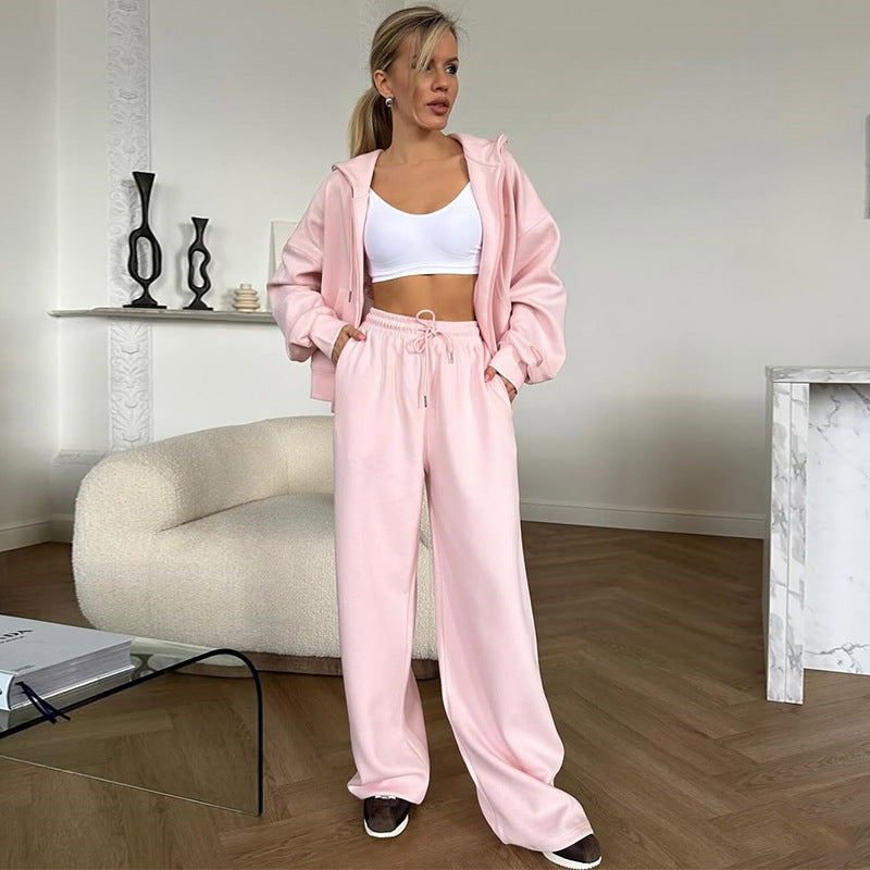 Damen Oversized Sweatshirt und Weite Hose Set EB