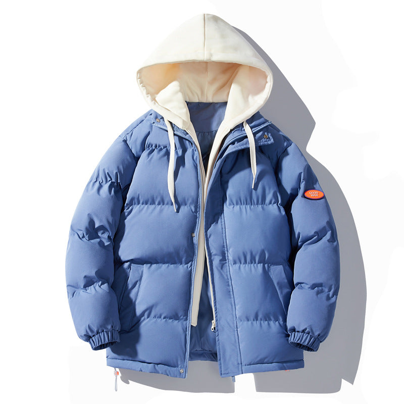 Herren gesteppte Winterjacke mit integriertem Kontrast-Kapuzeneinsatz und isolierender Thermofüllung EB