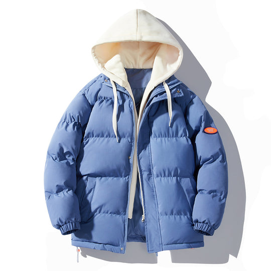 Herren gesteppte Winterjacke mit integriertem Kontrast-Kapuzeneinsatz und isolierender Thermofüllung EB