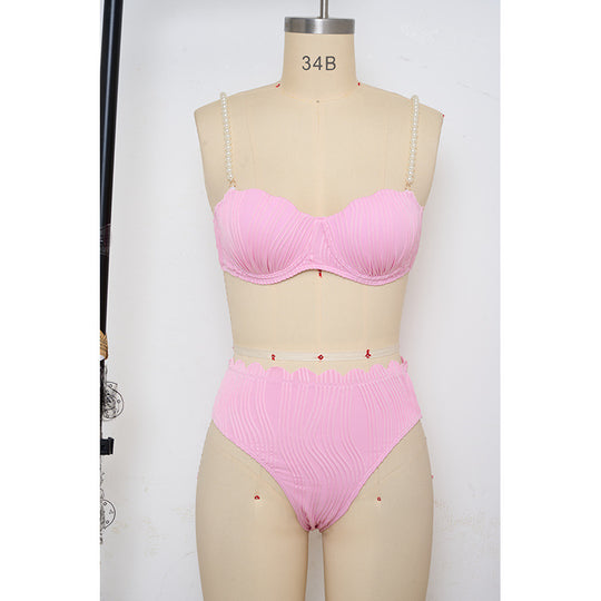 Damen Push-Up-Bikini mit Raffung und eleganten Trägern EB