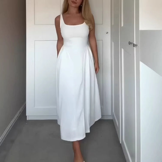 Damen Maxikleid mit schulterfreiem Design und figurfreundlichem Schnitt EB