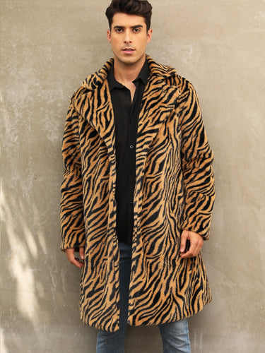 Herren Modischer und bequemer Zebra-Fellmantel EB