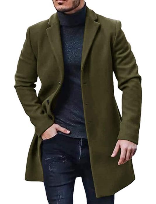 Herren eleganter Wollmantel mit zeitloser Silhouette und klassischem Revers EB
