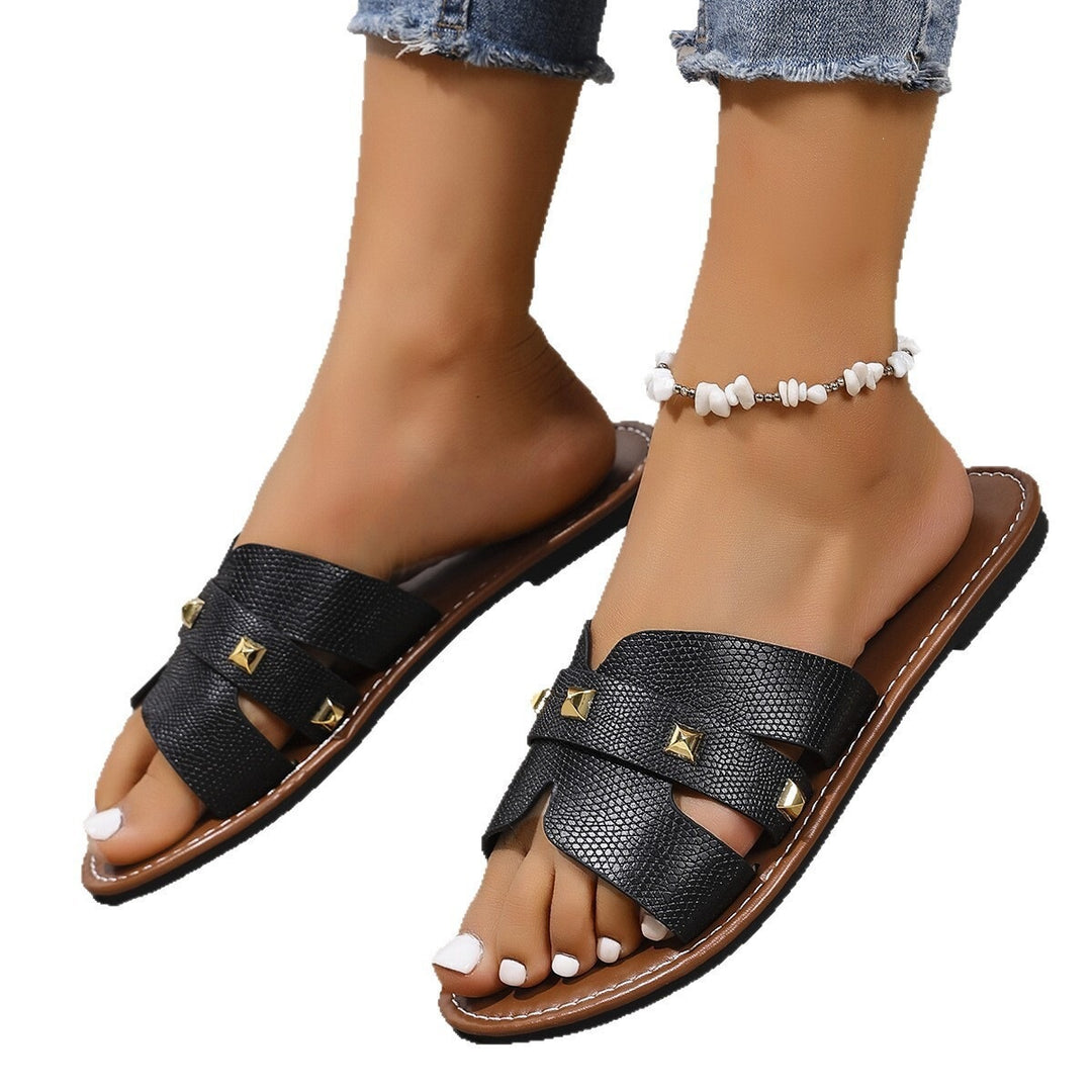 Damen Modische Sandalen mit dekorativen Nietendetails EB
